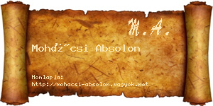 Mohácsi Absolon névjegykártya